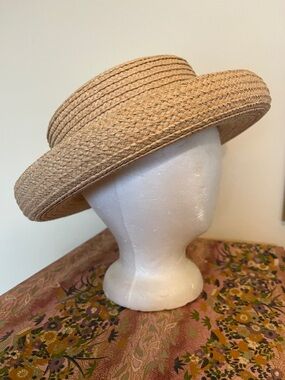 Vintage Liz Claiborne Straw Hat with Rolled Brim